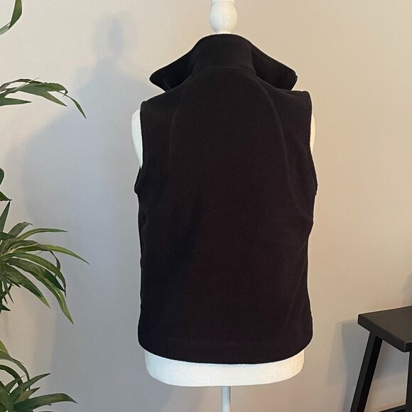 Columbia Size S Black Fleece Vest with Pink Breast Cancer Ribbon and Zip Pockets - Picture 2 of 7